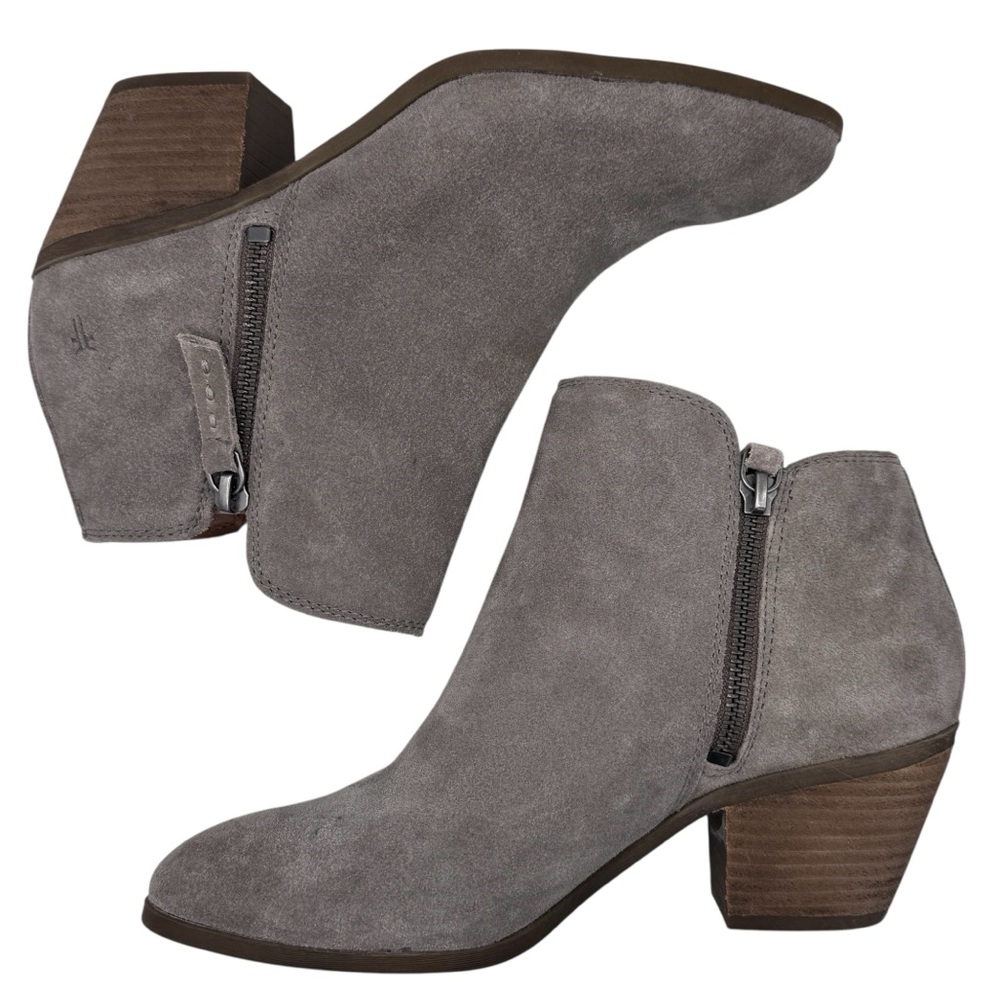 Frye Boots Judith Gray Suede Ankle Boots